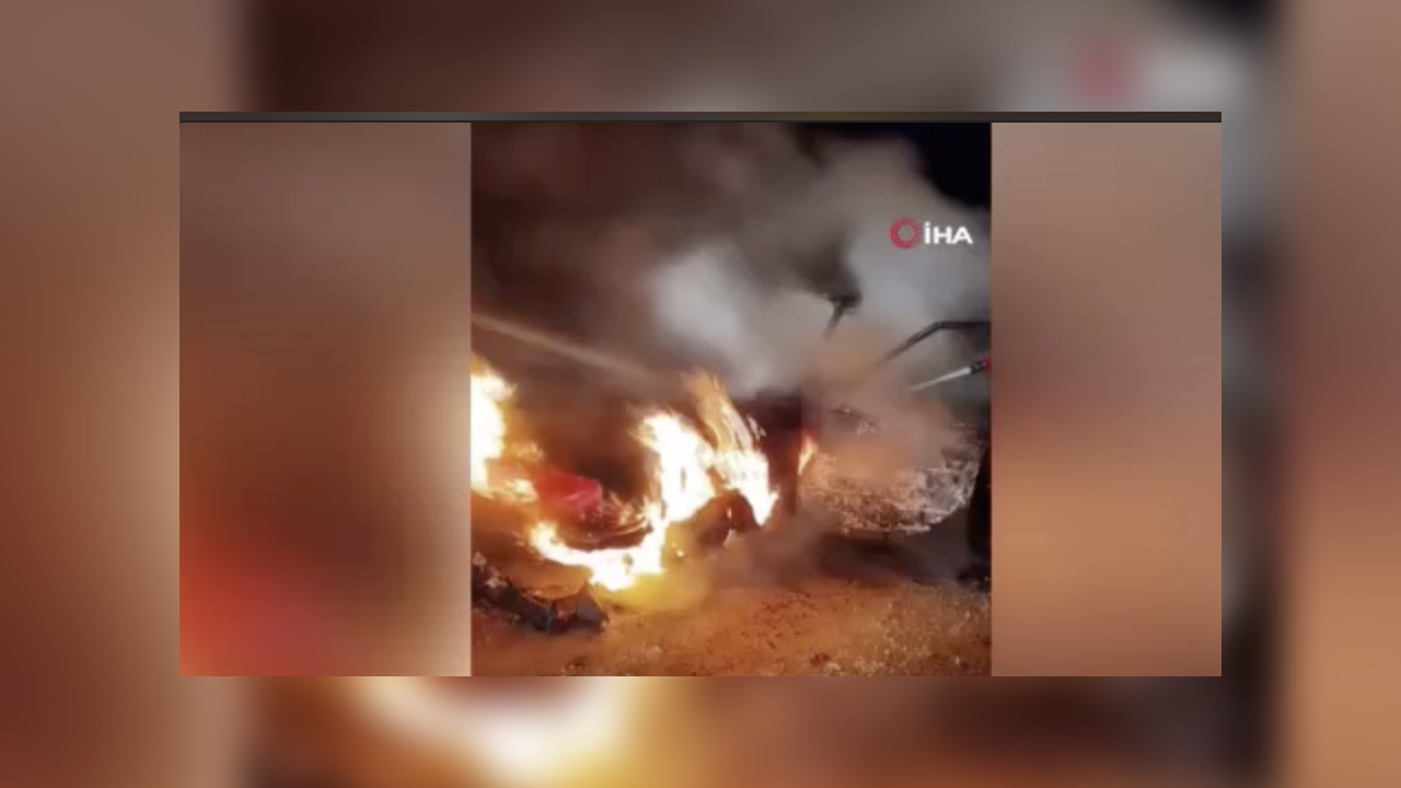 Otomobil Patladı, Sürücü Hayatını Kaybetti