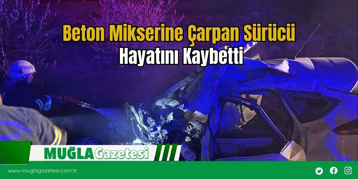 Beton Mikserine Çarpan Sürücü Hayatını Kaybetti