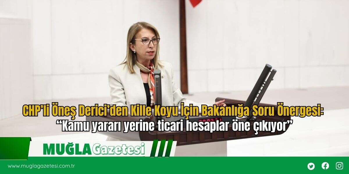CHP’li Öneş Derici’den Kille Koyu İçin Bakanlığa Soru Önergesi: “Kamu yararı yerine ticari hesaplar öne çıkıyor”