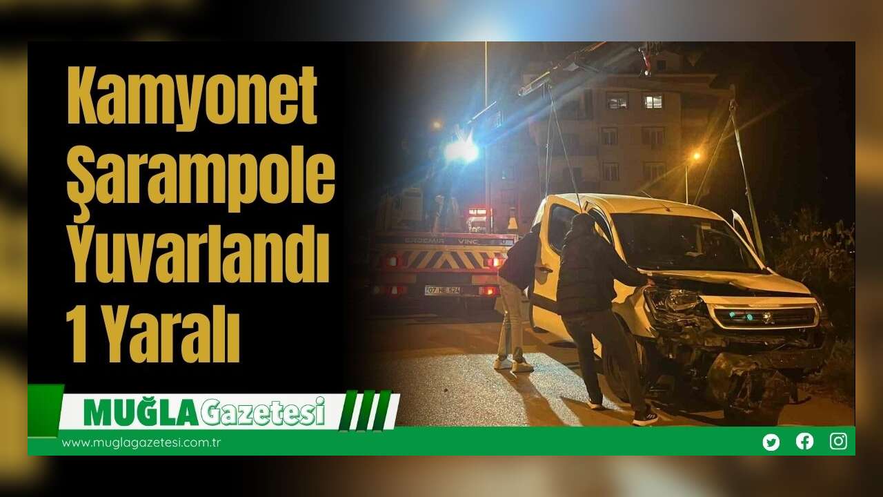 Kamyonet Şarampole Yuvarlandı: 1 Yaralı