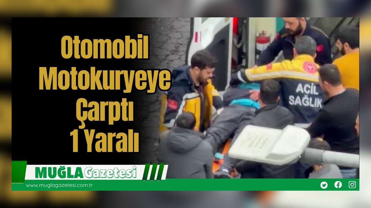 Otomobil Motokuryeye Çarptı: 1 Yaralı