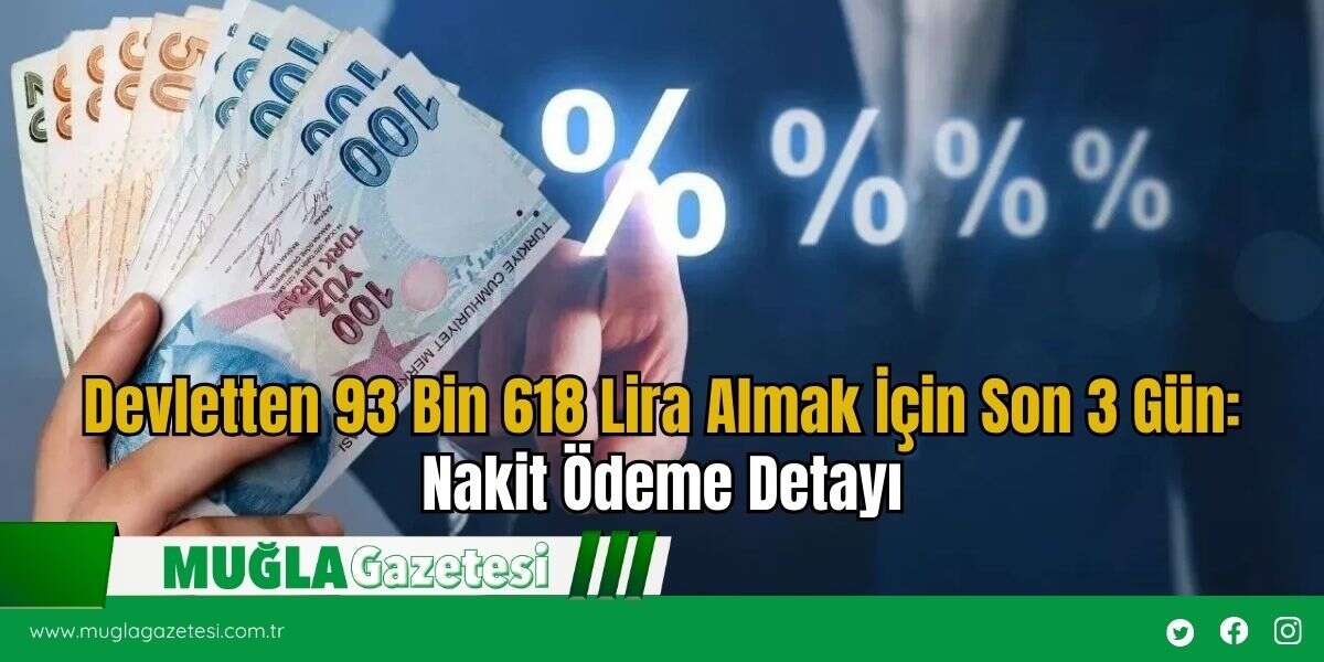Devletten 93 Bin 618 Lira Almak İçin Son 3 Gün: Nakit Ödeme Detayı