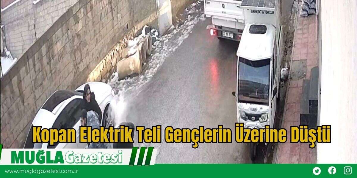 Kopan Elektrik Teli Gençlerin Üzerine Düştü