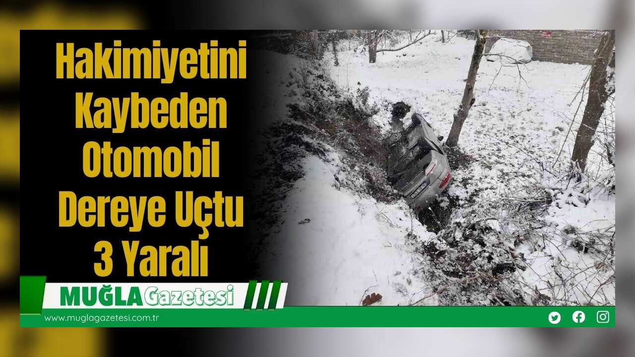 Hakimiyetini Kaybeden Otomobil Dereye Uçtu: 3 Yaralı