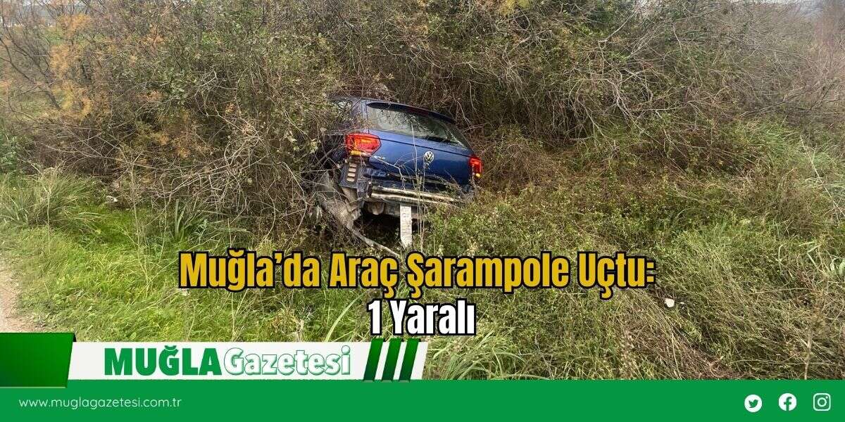 Muğla’da Araç Şarampole Uçtu: 1 Yaralı