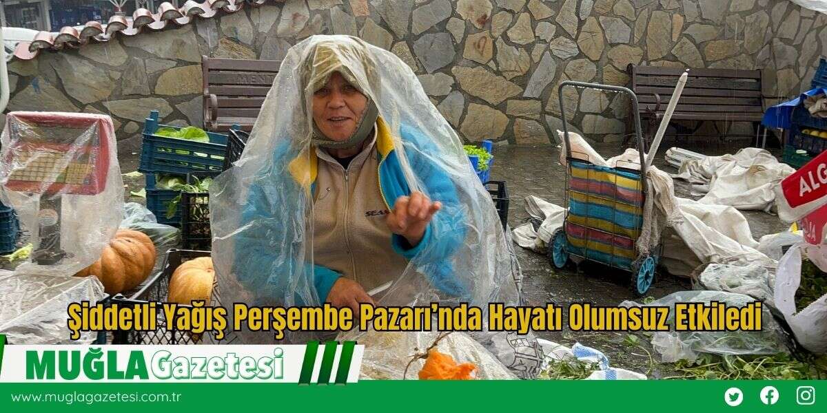 Şiddetli Yağış Perşembe Pazarı’nda Hayatı Olumsuz Etkiledi