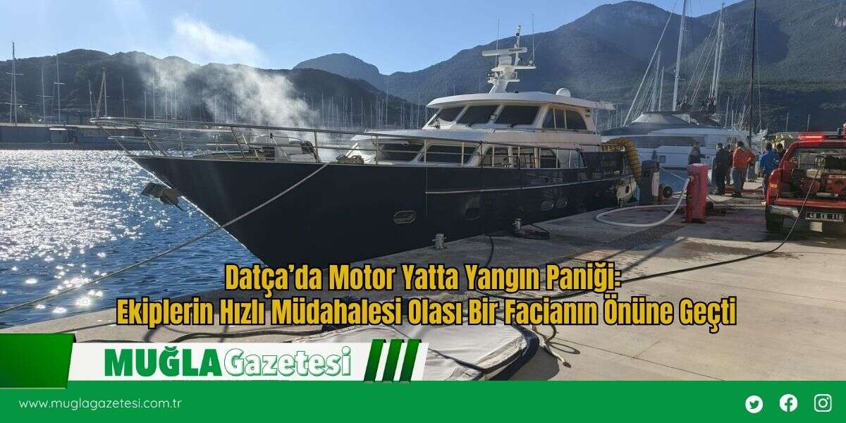 Datça’da Motor Yatta Yangın Paniği: Ekiplerin Hızlı Müdahalesi Olası Bir Facianın Önüne Geçti