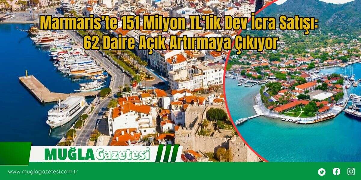 Marmaris’te 151 Milyon TL’lik Dev İcra Satışı: 62 Daire Açık Artırmaya Çıkıyor