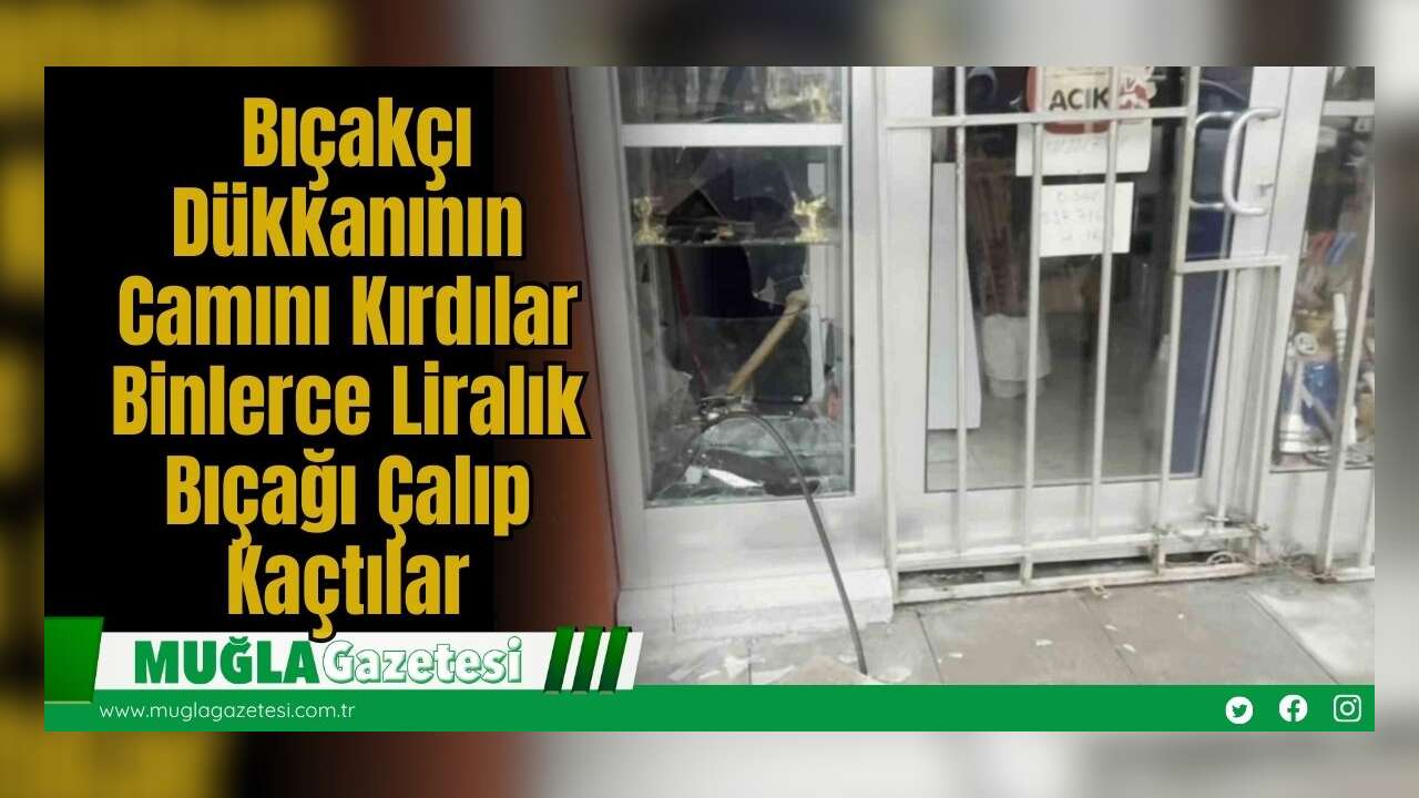 Bıçakçı Dükkanının Camını Kırdılar, Binlerce Liralık Bıçağı Çalıp Kaçtılar