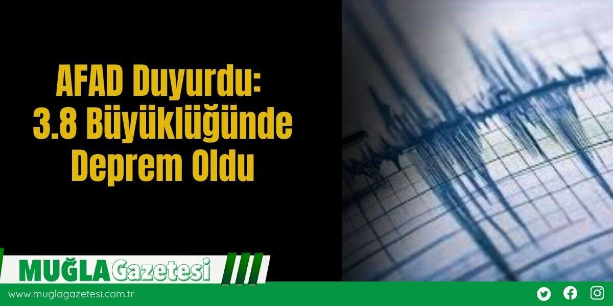 AFAD Duyurdu: 3.8 Büyüklüğünde Deprem Oldu