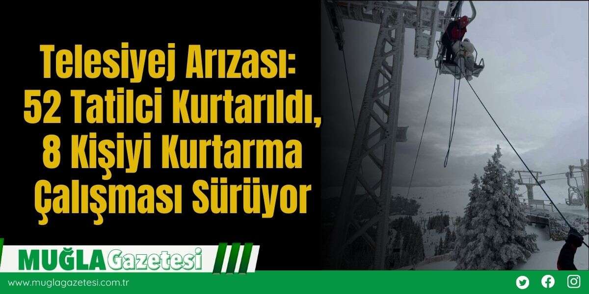 Telesiyej Arızası: 52 Tatilci Kurtarıldı, 8 Kişiyi Kurtarma Çalışması Sürüyor