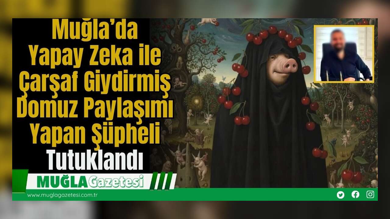 Muğla’da Yapay Zeka ile Çarşaf Giydirmiş Domuz Paylaşımı Yapan Şüpheli Tutuklandı