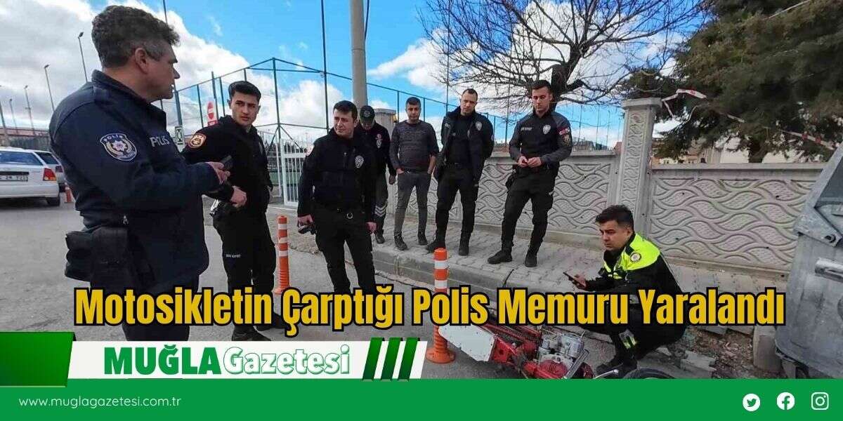 Motosikletin Çarptığı Polis Memuru Yaralandı