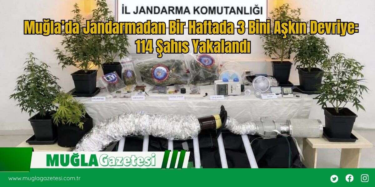 Muğla’da Jandarmadan Bir Haftada 3 Bini Aşkın Devriye: 114 Şahıs Yakalandı