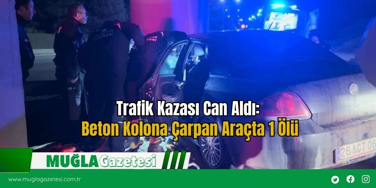 Trafik Kazası Can Aldı: Beton Kolona Çarpan Araçta 1 Ölü