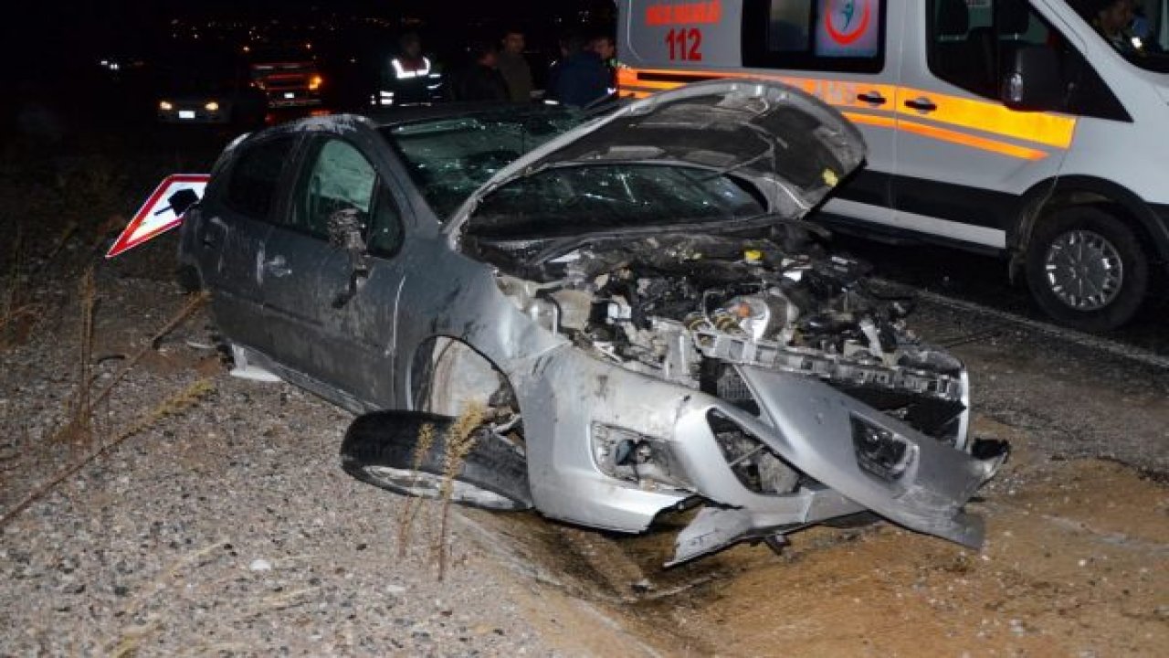 Kayganlaşan yolda takla attı; 3 yaralı