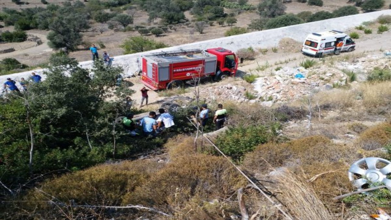 Otomobiliyle uçuruma yuvarlandı