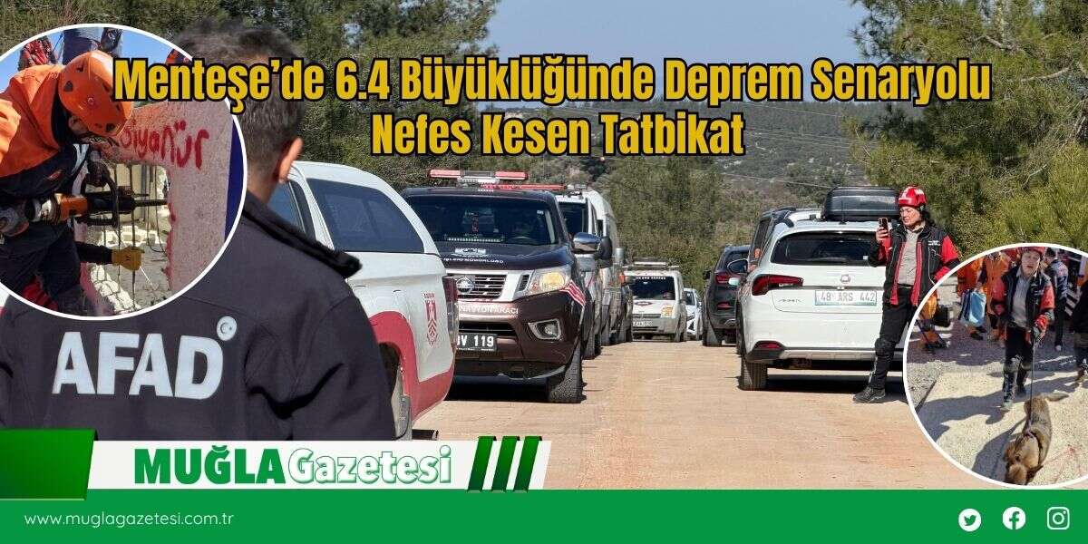 Menteşe’de 6.4 Büyüklüğünde Deprem Senaryolu Nefes Kesen Tatbikat