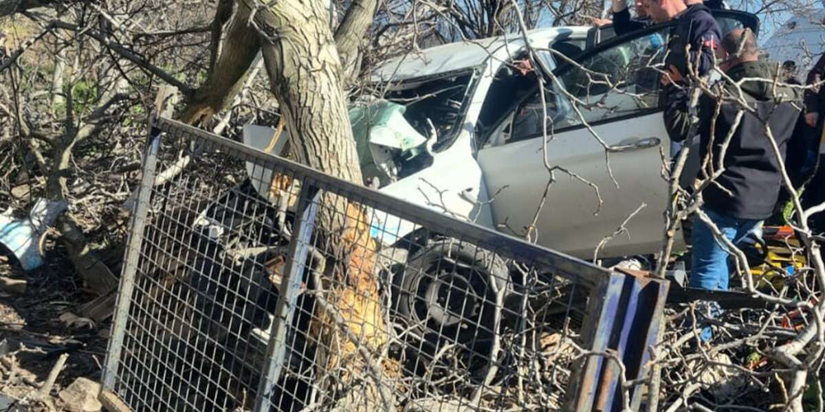 Kontrolden Çıkan Otomobil Ağaçlara Ok Gibi Saplandı: 2 Ölü, 1 Ağır Yaralı