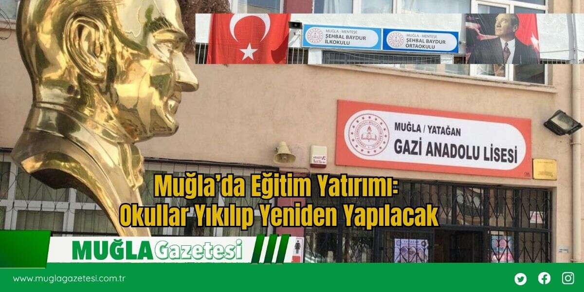 Muğla’da Eğitim Yatırımı: Okullar Yıkılıp Yeniden Yapılacak
