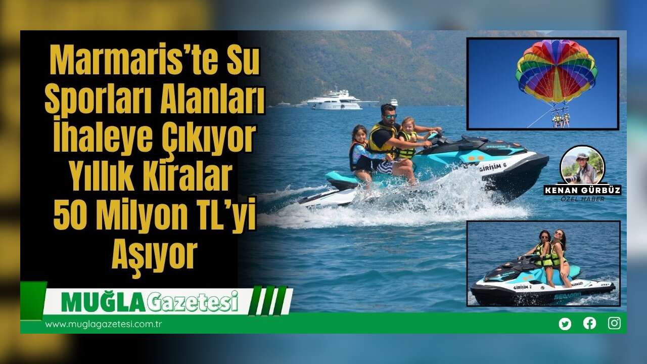 Marmaris’te Su Sporları Alanları İhaleye Çıkıyor: Yıllık Kiralar 50 Milyon TL’yi Aşıyor