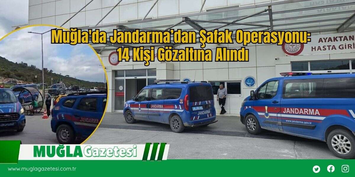 Muğla'da Jandarma’dan Şafak Operasyonu: 14 Kişi Gözaltına Alındı