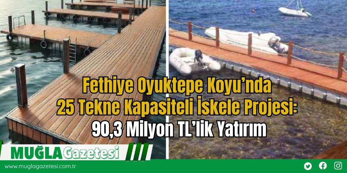Fethiye Oyuktepe Koyu’nda 25 Tekne Kapasiteli İskele Projesi: 90,3 Milyon TL’lik Yatırım