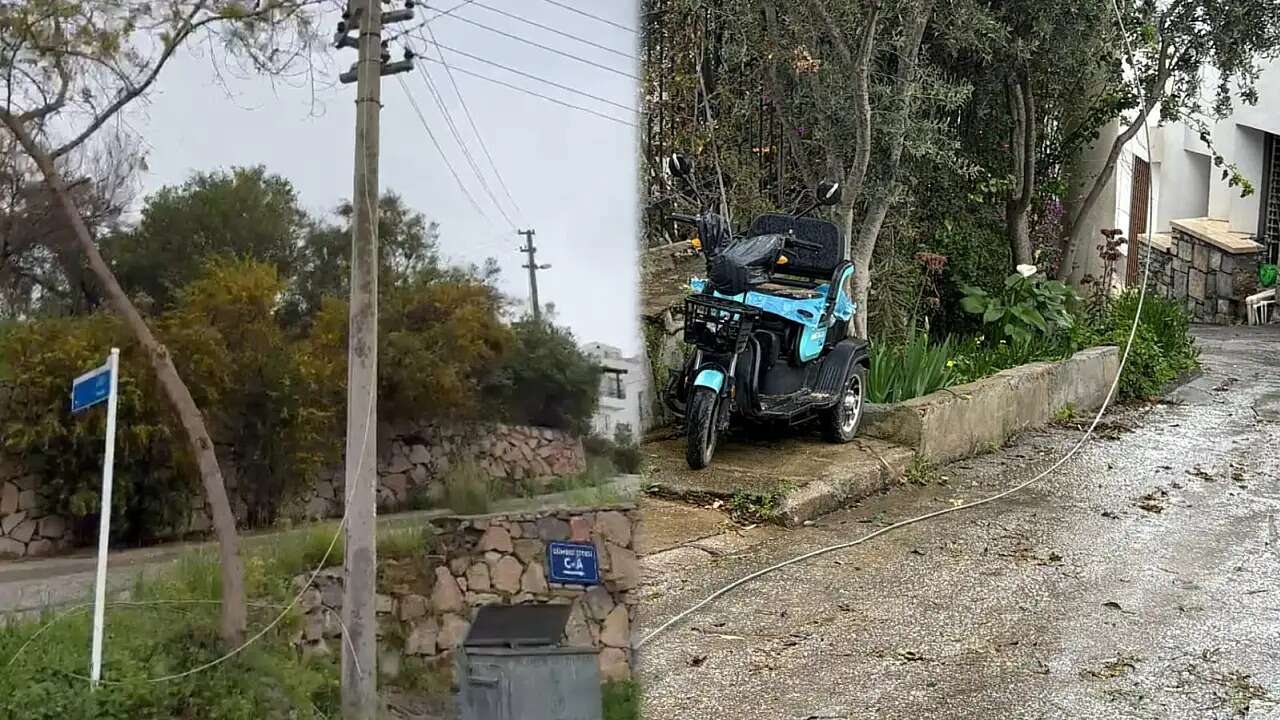 Muğla'da Fırtına Elektrik Tellerini Kopardı