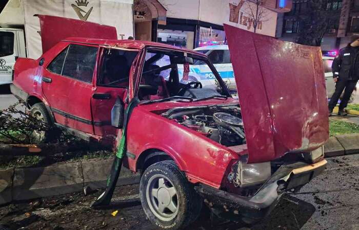 Kontrolden Çıkan Araç Ağacı Devirdi: Ağaç Başka Otomobilin Üstüne Düştü