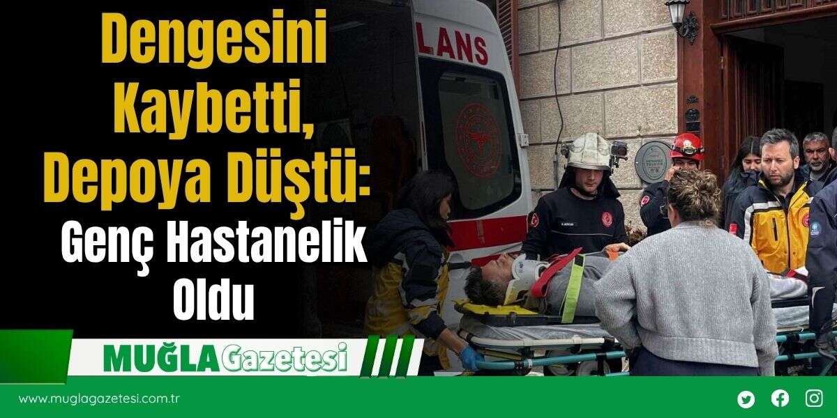Dengesini Kaybetti, Depoya Düştü: Genç Hastanelik Oldu