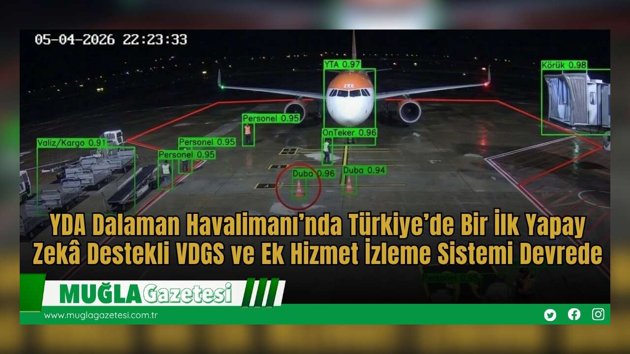 YDA Dalaman Havalimanı’nda Türkiye’de Bir İlk: Yapay Zekâ Destekli VDGS ve Ek Hizmet İzleme Sistemi Devrede