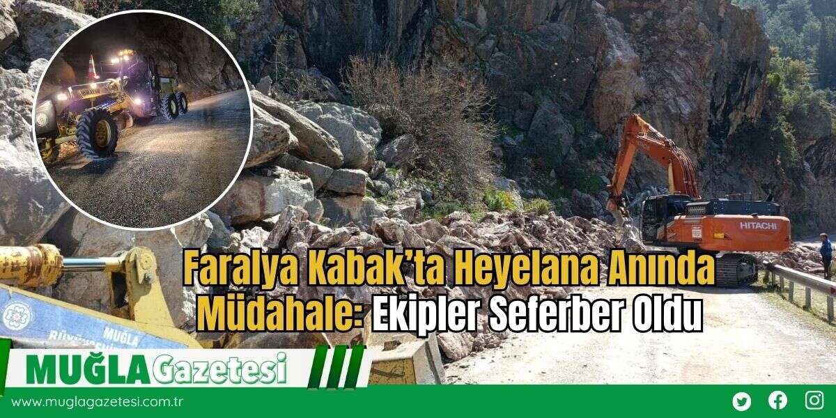 Faralya Kabak’ta Heyelana Anında Müdahale: Ekipler Seferber Oldu