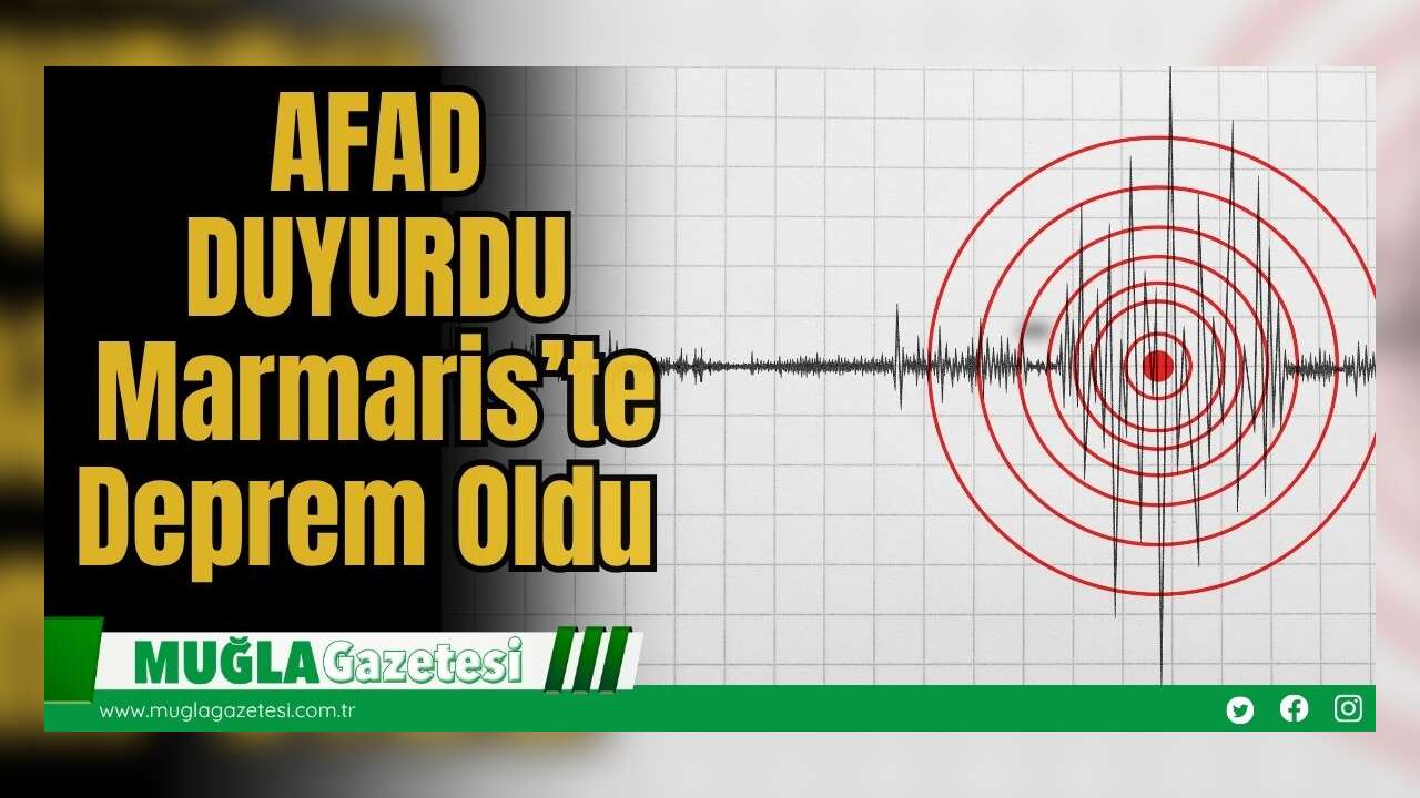 AFAD DUYURDU: Marmaris’te Deprem Oldu