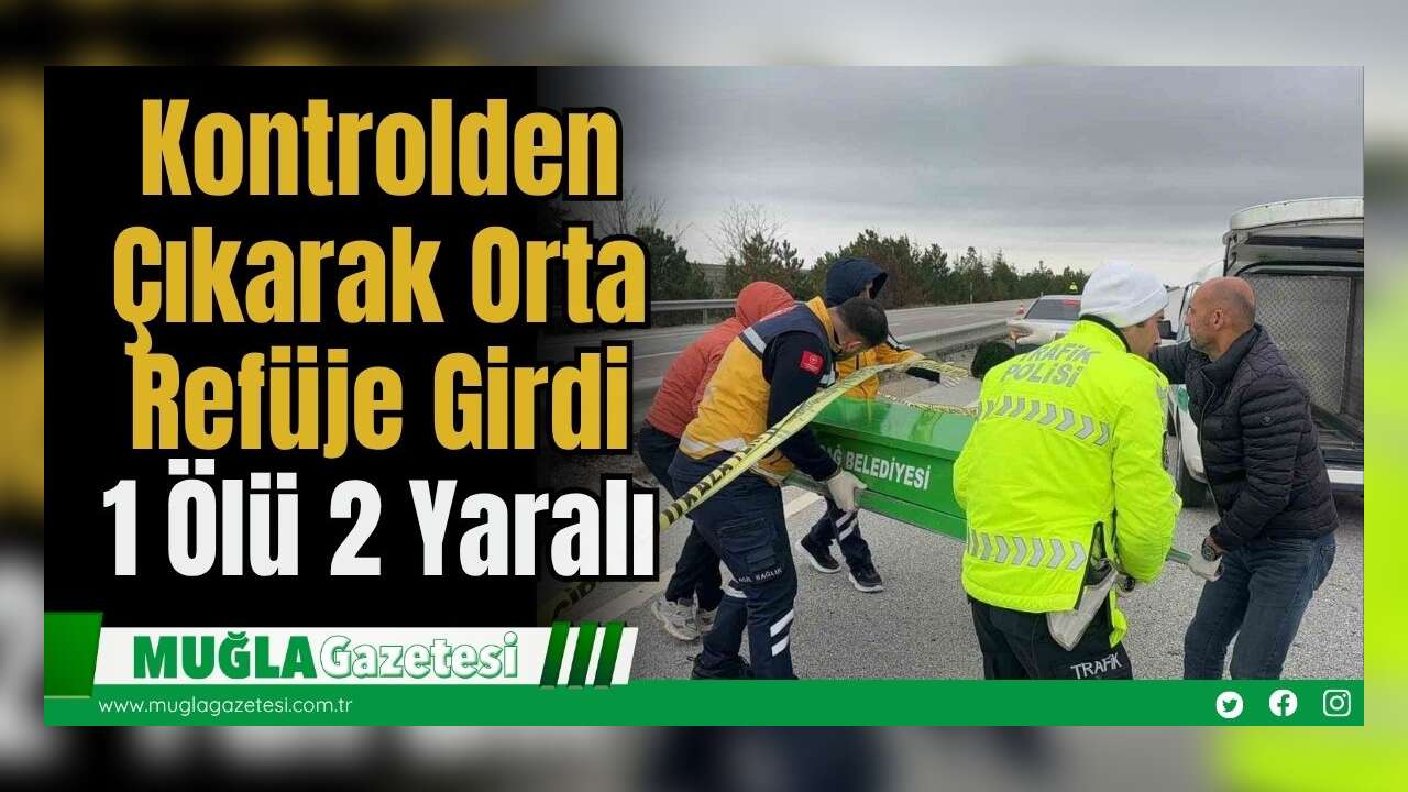 Kontrolden Çıkarak Orta Refüje Girdi: 1 Ölü 2 Yaralı
