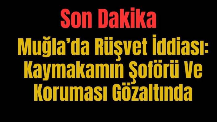 Muğla'da Rüşvet İddiası: Kaymakamın Şoförü ve  Koruması Gözaltında